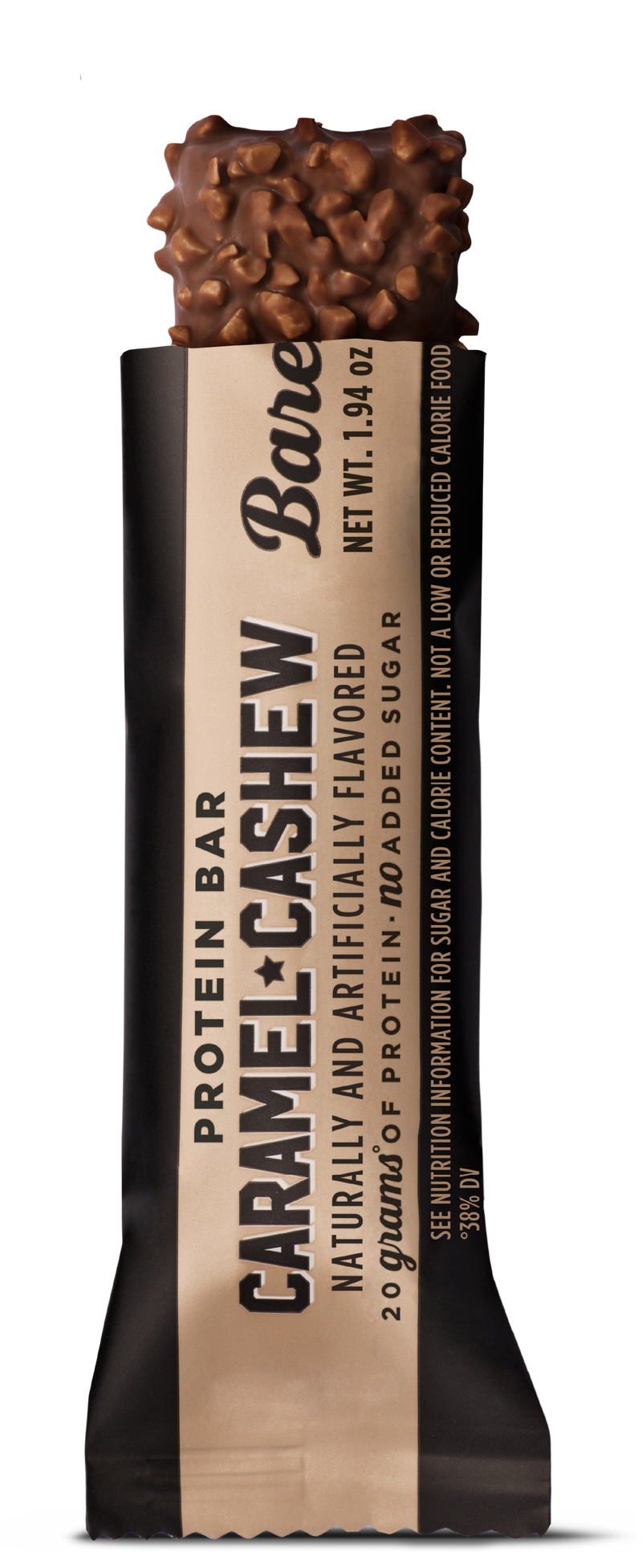 Barebells Caramel Cashew protein bar packaging shot