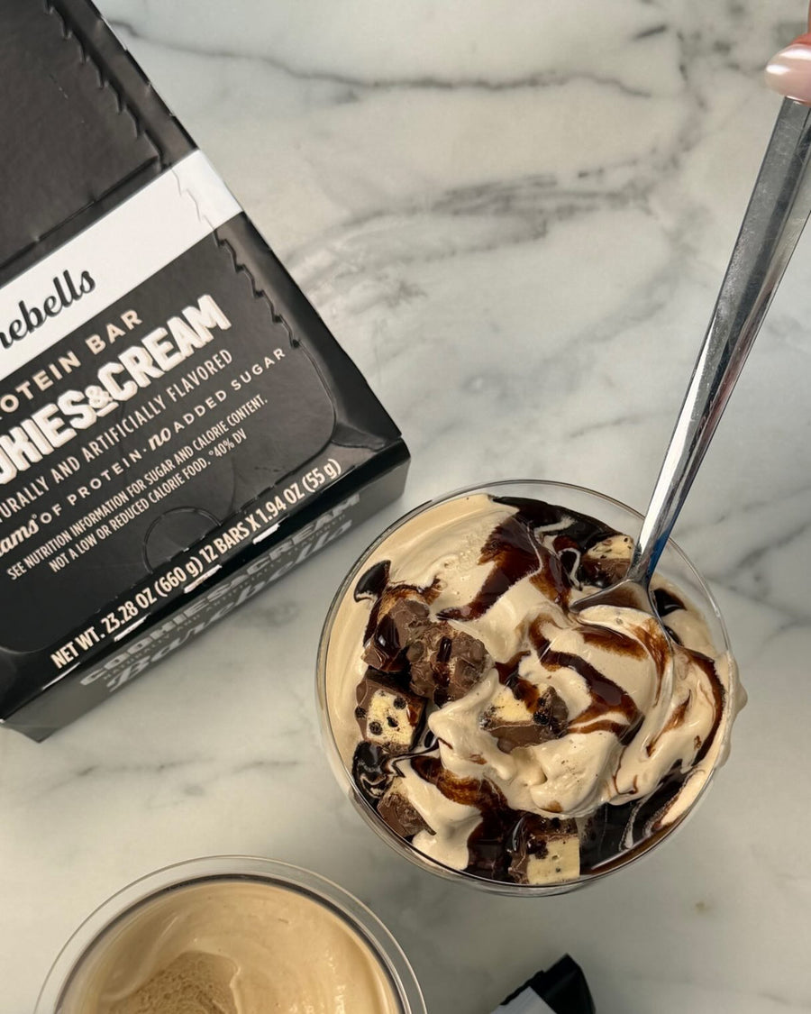 Need to elevate your favorite sweet treat? Try Cookie Milk Drink Ice Cream with Cookies and Cream sprinkled on top 👀🥛