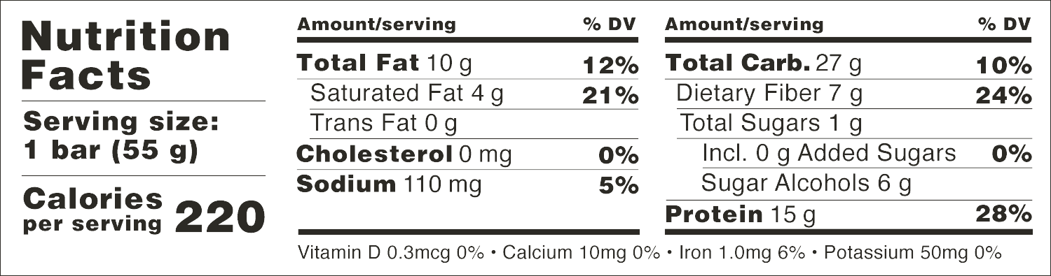 Plant Based Hazelnut Nougat Nutrition Facts