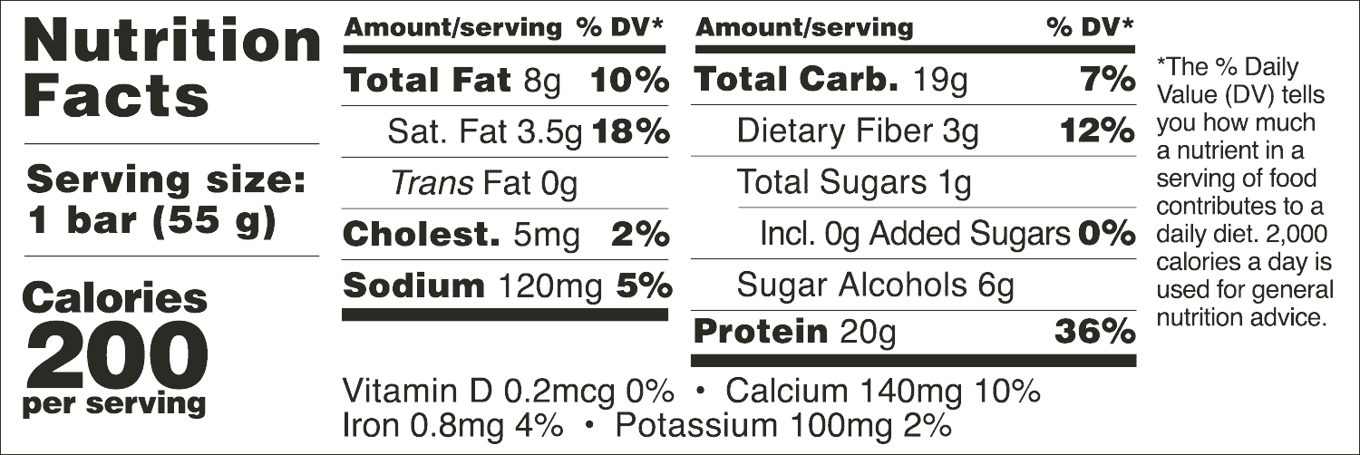 Barebells Creamy Crisp Nutrtion Facts