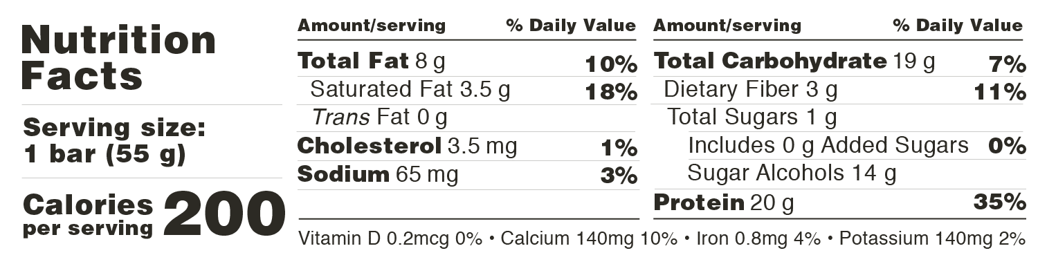 Barebells Chocolate Dough Nutrition Facts