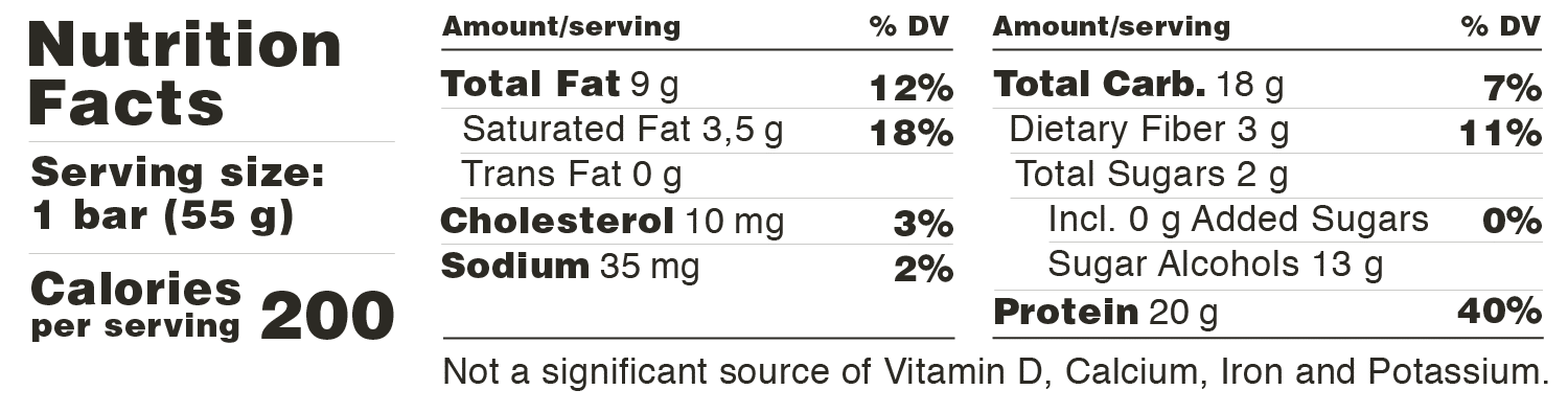 Barebells Hazelnut Nougat Nutrition Facts