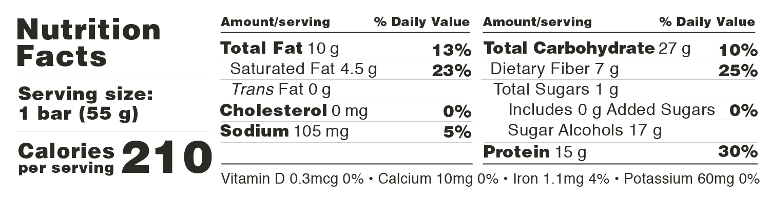 Barebells Vegan Hazelnut Nougat Nutrition Facts