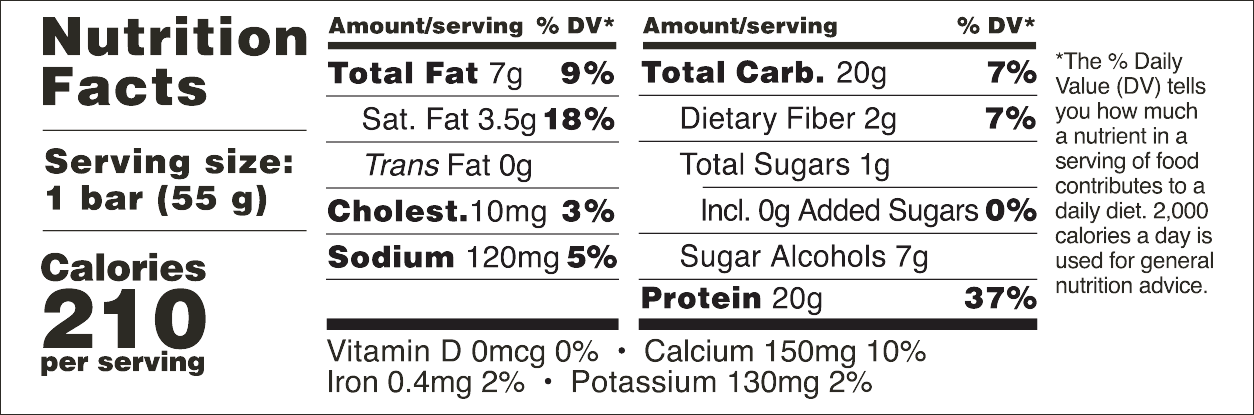 Barebells Birthday Cake Nutrtion Facts