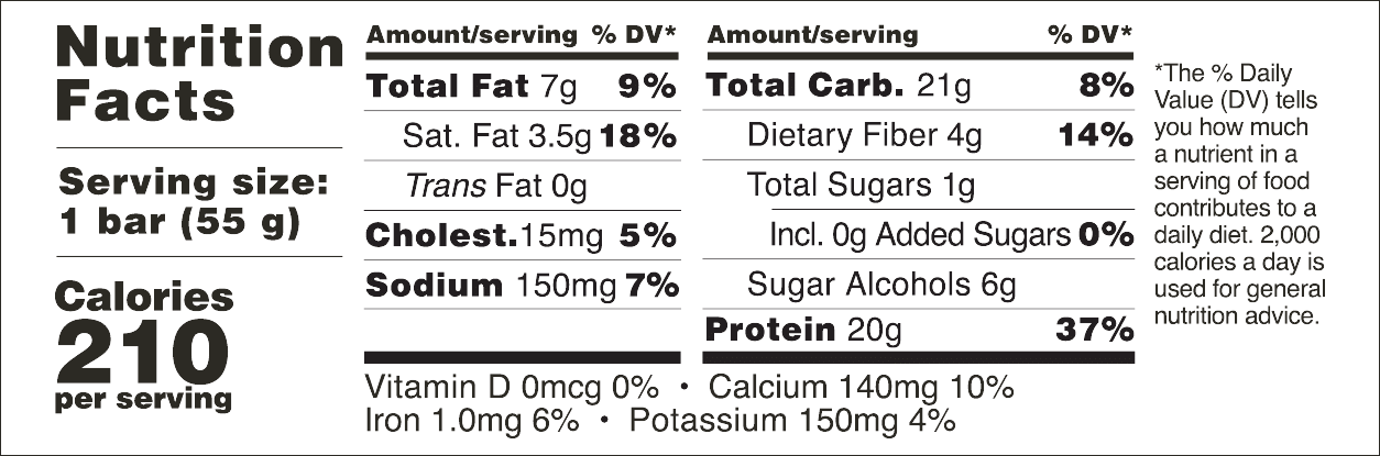 Barebells Cookies & Caramel Nutrition Facts