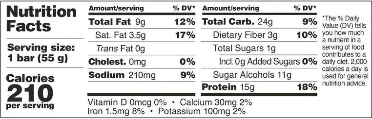 Barebells Vegan Caramel Peanut Nutrition Facts