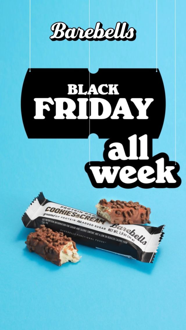 Barebells is celebrating Black Friday ALL WEEK LONG this year! That’s right, BUY 4️⃣ GET 1️⃣ FREE! 

Don’t miss stocking up on your favorite flavors this week! Happy shopping! 🛒

#blackfriday #blackfriday2022 #proteinbar